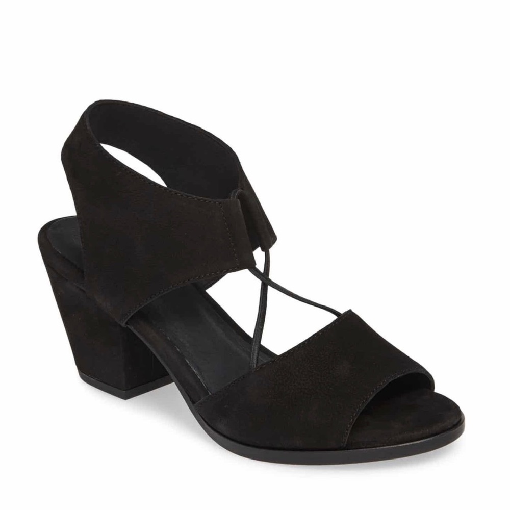 NIB Eileen Fisher Doe Nubuck Strappy Block Heeled Sandal